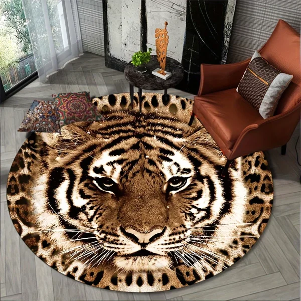 tapis tigre rond réaliste